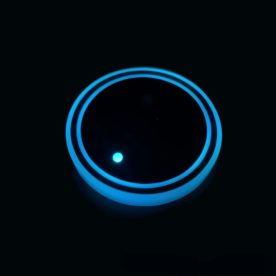 Car Interior Lighting LED Car Coaster Energy Efficient Car Lighting Car Accessories White USB Rechargeable Battery