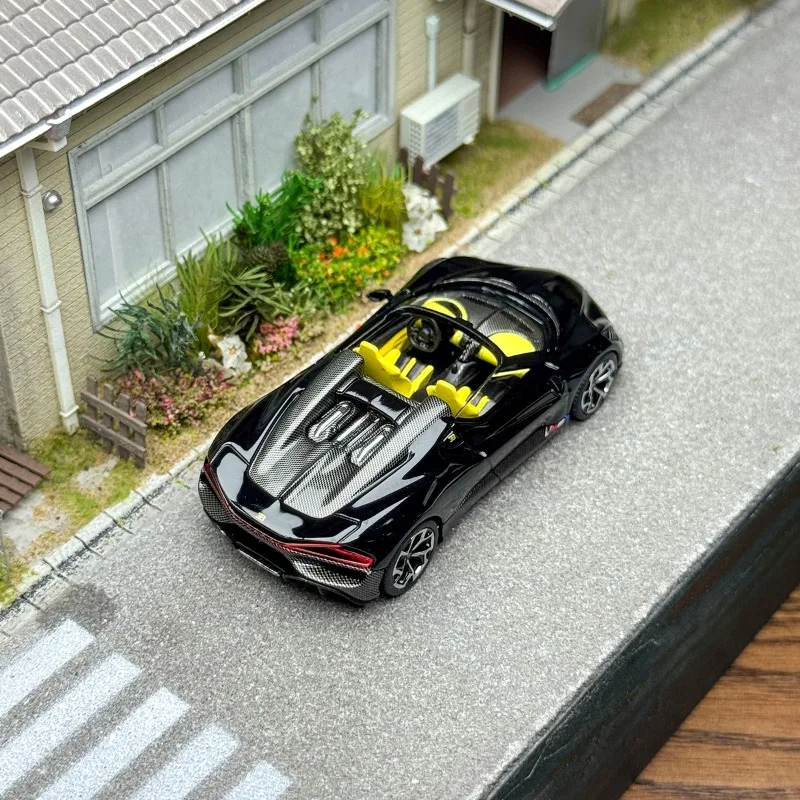 MINI GT 1:64 # Model samochodu Bugatti W16 Mistral, symulacja, stop metalu, prezent na festiwal dla chłopców, zabawka, ozdoba kolekcjonerska dla dorosłych.