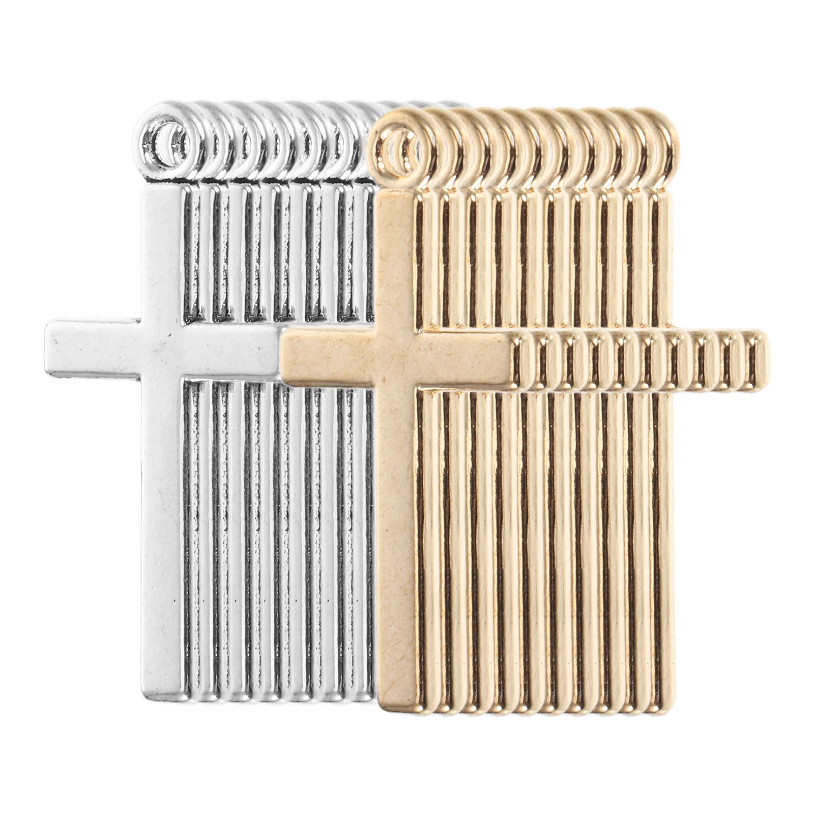 

20Pcs Mini Cross Charms Silver Alloy Pendant Connectors for DIY Necklace Earrings Keychain Making Vintage Dangle Craft