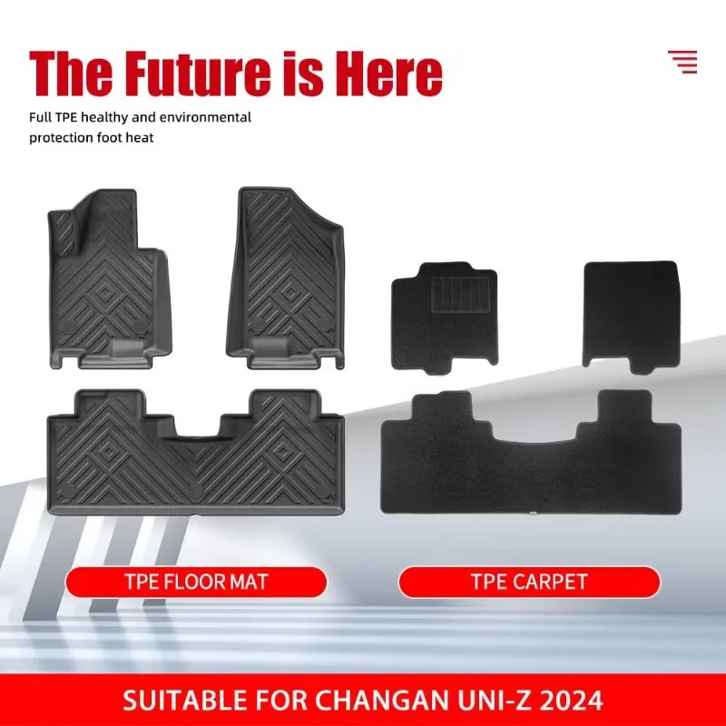 Car Mats for Changan Uni-Z 2024 TPE Floor Mats All-Weather Waterproof Car Mats Easy Clean Accessory
