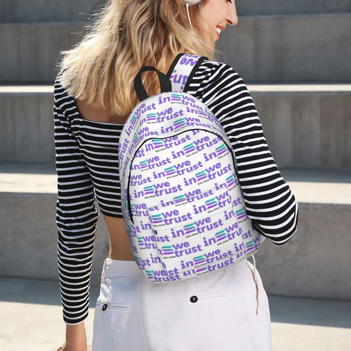 

Crypto Solana Purple Backpack Hot Sale Daypack Large Capacity Kids BookBag School Bag Shoulder Bags for Men Women