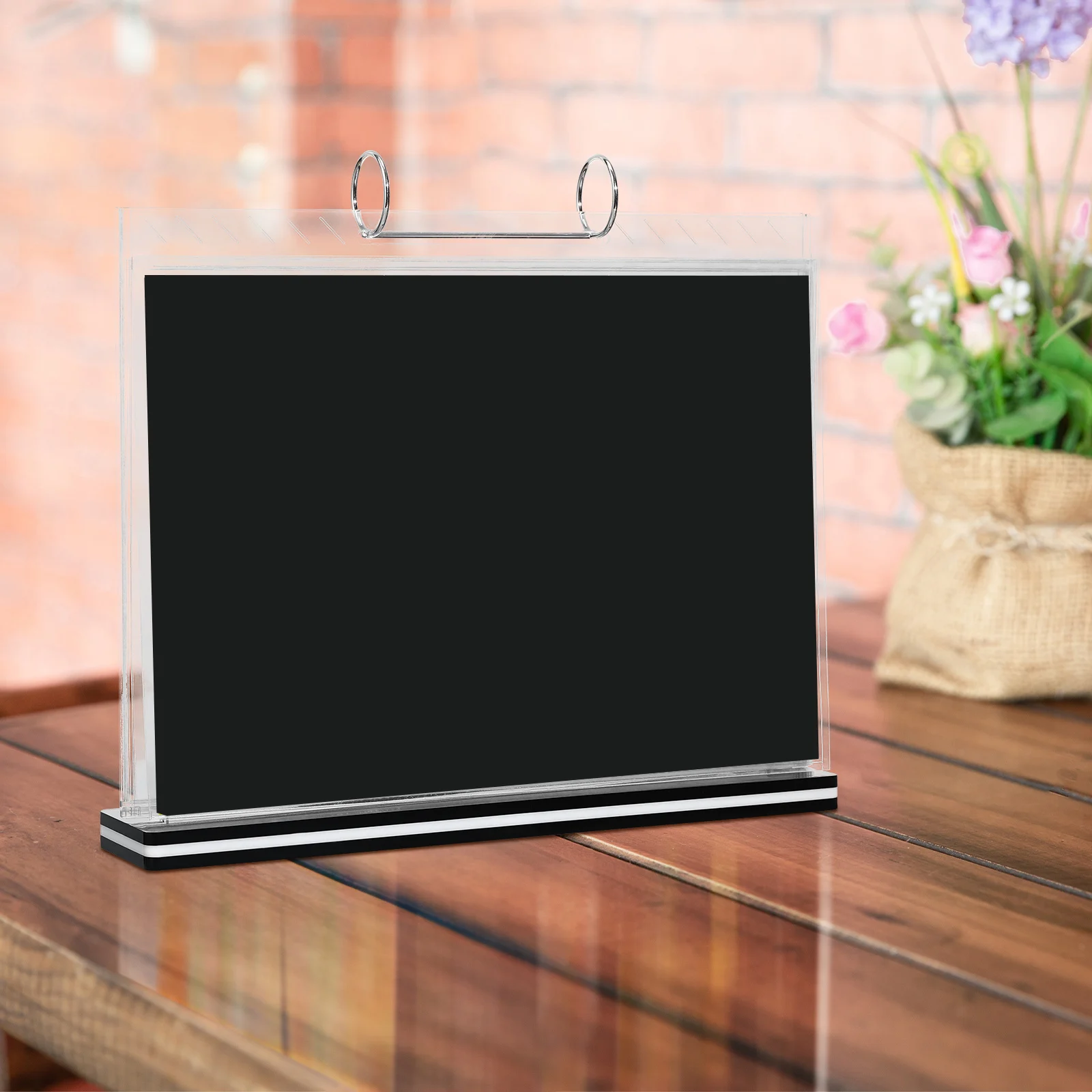 

Acrylic Label Shelves Easel Stand Sign Display Menu Holder A4 Size Horizontal Flip Stand Table Holders Desktop Display Rack