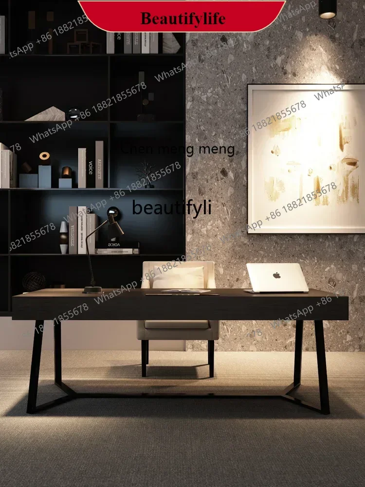 

G153 S Solid Wood Italian Minimalist Desk Light Luxury Modern Computer Desk Home Study Desk Customization living room furniture