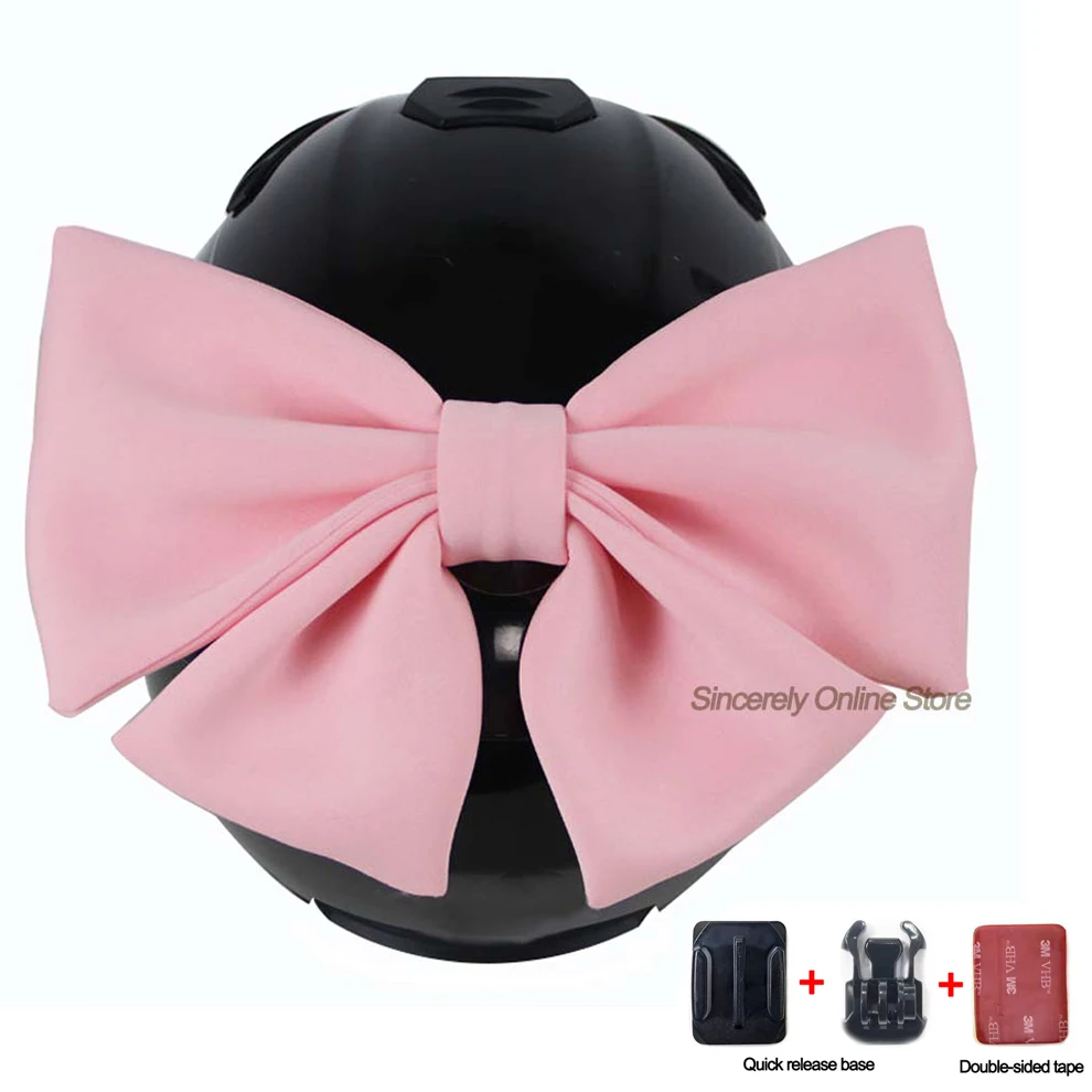 black bow for motorcycle helmet 1 Piece Large Fabric Decoration Ski Bike, Suction Cup Cute Girl Women Accessories Fitted Helmet Decorations Fashion Hair Patches Accesorios para Cascos De Motos : Automotive Wide range of applications 1 Pcs Helmet Bow Accessories