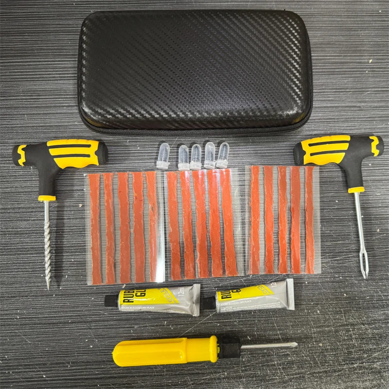 All-Vehicle Repair Kit - Multi-Tool Set with 5 Self-Tapping Screws & Rubber Cement, Portable Flat Tire Fix for Roadside