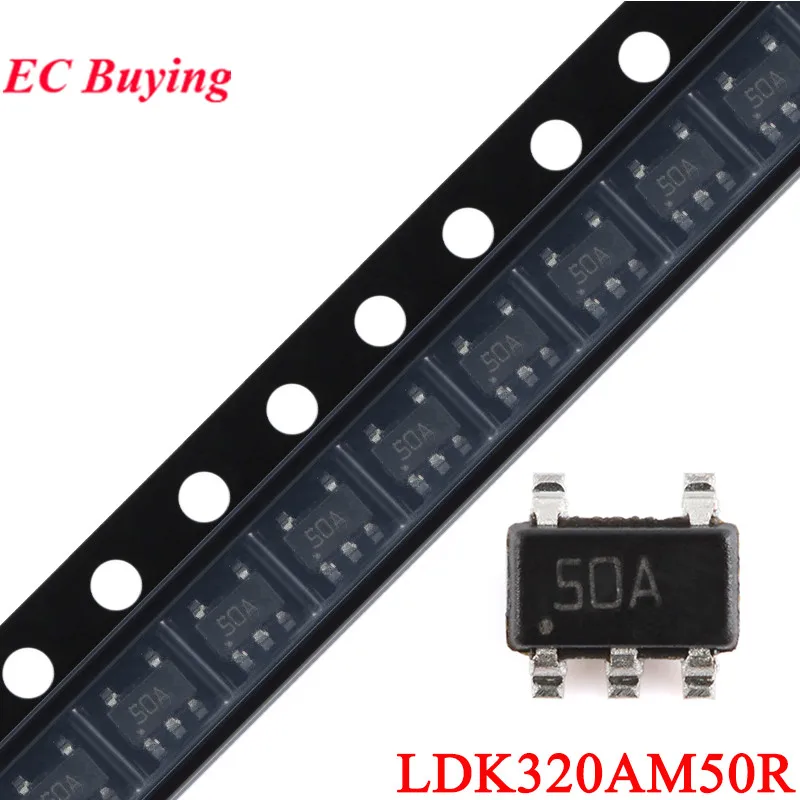 5Pcs/1pc LDK320AM50R LDK320 50A SOT-23-5 200mA Low Quiescent Current and High PSRR Regulator IC Chip