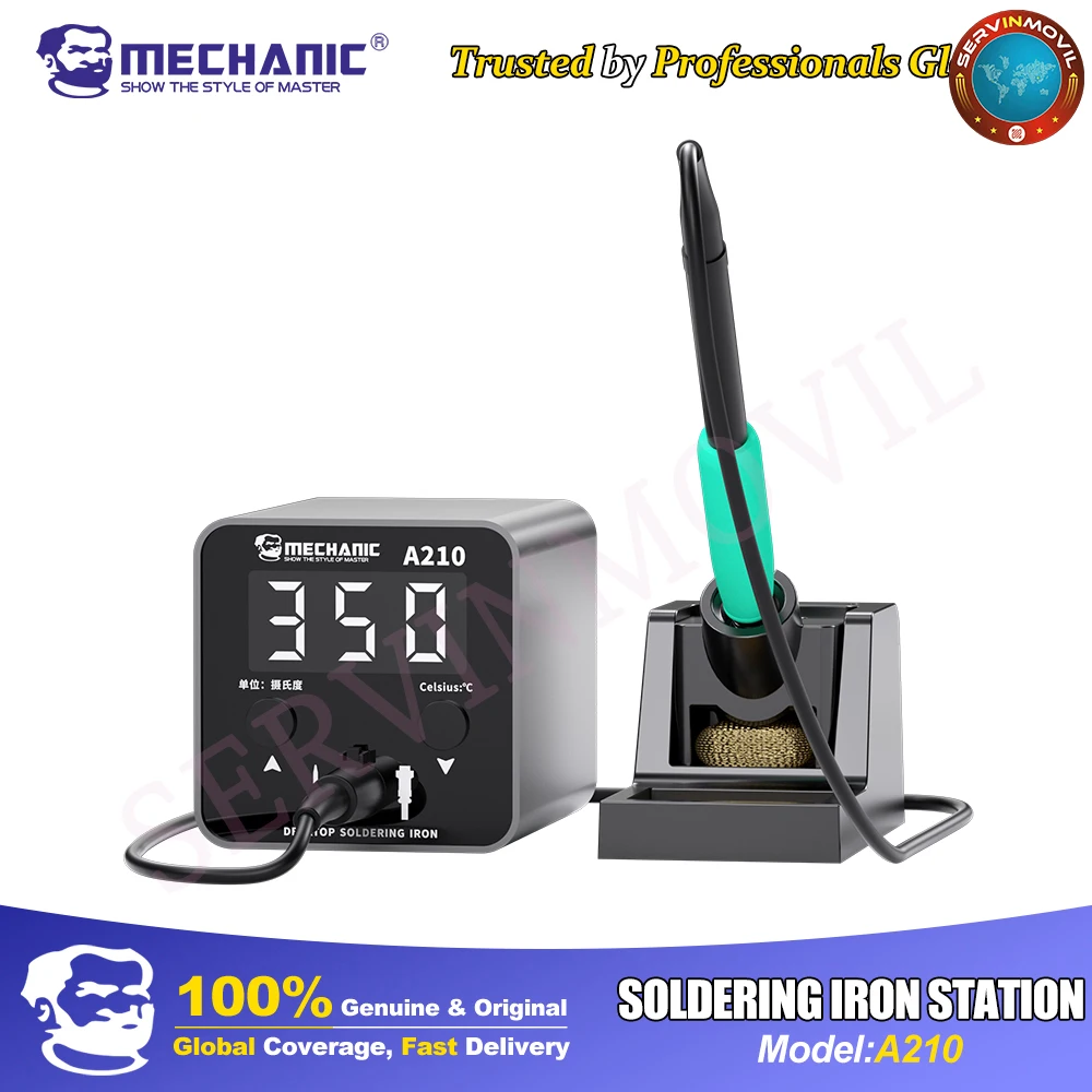 Stazione di saldatura digitale MECCANICA A210 Riscaldamento rapido con display LCD per riparazioni PCB ed elettroniche