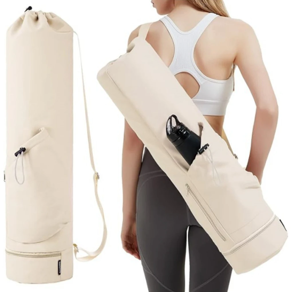 Polyester Durable Yoga Mat Bag With Water Bottle Pocket And Bottom Wet Bag Which Is Lightweight