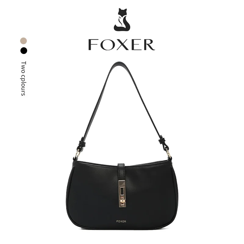 

FOXER Brand Classic Two Color Shoulder Hobo Bag Women's Handbag 2025 Fashion Female Underarm Bag Large Capacity Tote Casual Bag