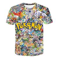 2025 Japanese anime Pok é mon cartoon children's top T-shirt short sleeved boy and girl Pikachu cartoon top