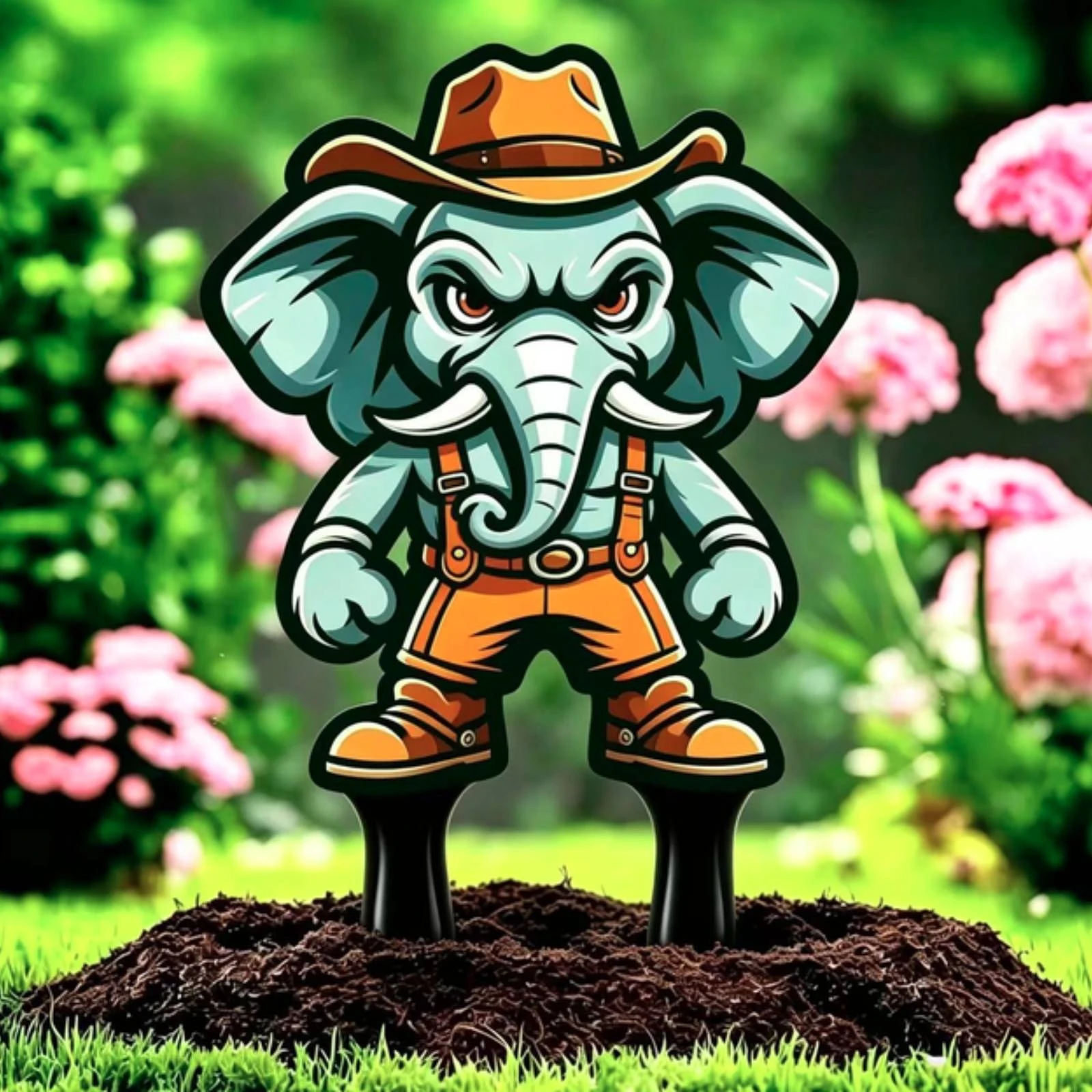 Animal Silhouette Stake Decorative Metal Garden Ornament Yard Art Weatherproof Sturdy for Gardeners, Flower Bed, Lawn
