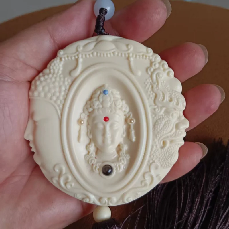 

New Ivory Nut a Flash of Thought Car Hanging Amitabha Buddha Guanyin Projection One Thought into Buddha Magic Crafts Pendant