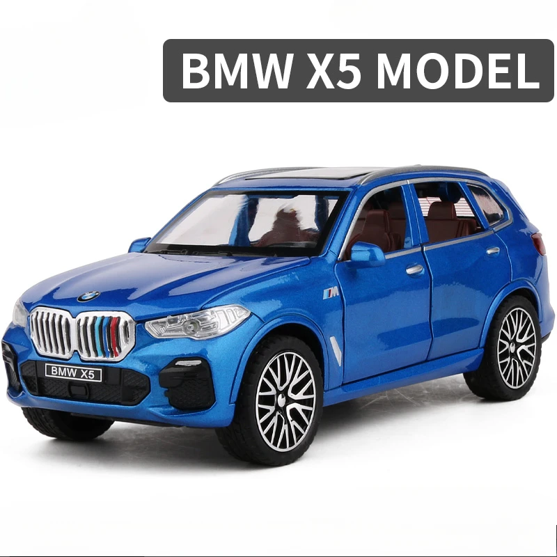 Diecast in scala 1/32 BMW X5 modello di auto in lega con luce sonora bambini ragazzo giocattolo veicolo regalo di compleanno fuoristrada decorazioni per la casa