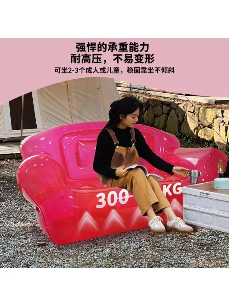 Outdoor Inflatable Sofa Double Transparent Sofa Waterproof Doll PVC Leisure Chair