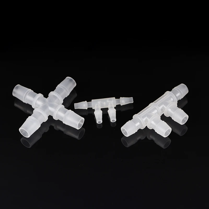 2.4~12.7mm PP Equal Dia Side 4-Ways Connectors Aquarium Tank Air Pump Hose Joint Irrigation System Pipe Quick Fitting Joints
