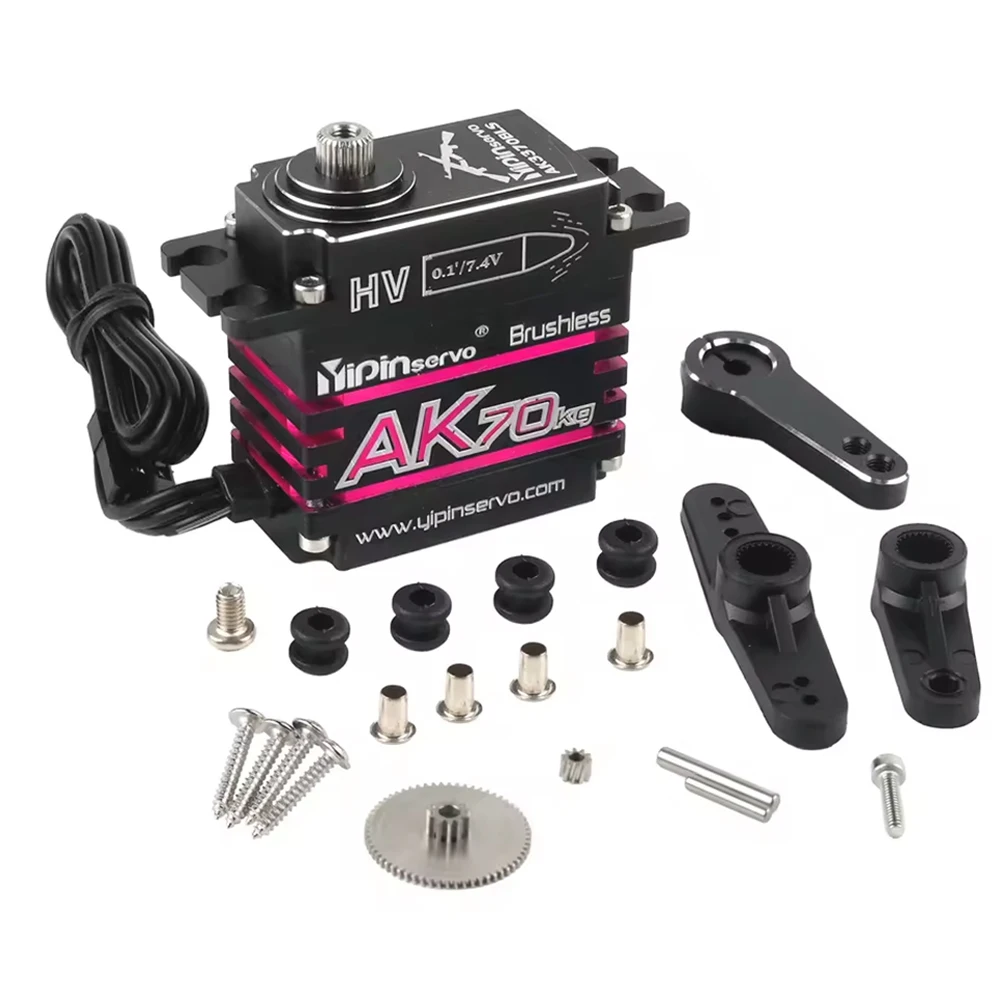 1/2pcs AK70 70KG HV 180° Magnetic Induction Waterproof Brushless Digital Servos Replacement for 1/10 1/8 Model Car