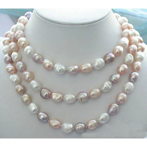 

Favorite Pearl Jewelry,50'' 11-13mm Multicolor Baroque Freshwater Pearl Necklace,Wedding Birthday Party Charming Lady Gift