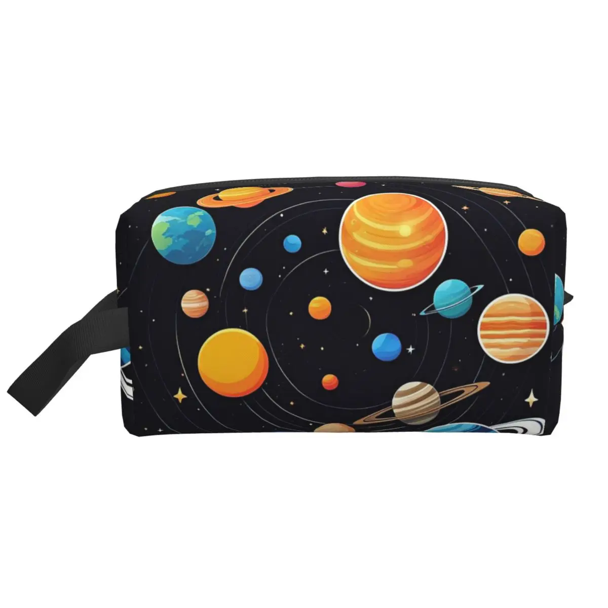 

Косметичка для женщин с изображением планет Солнечной системы и космоса, дорожный органайзер для макияжа, сумка для туалетных принадлежностей, пенал