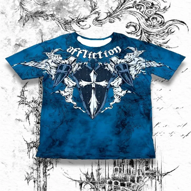 

Y2K Affliction Retro T-shirt Men Hip Hop Gothic American Casual Printed Pattern shirt Trend Street Tops 25 moto 2