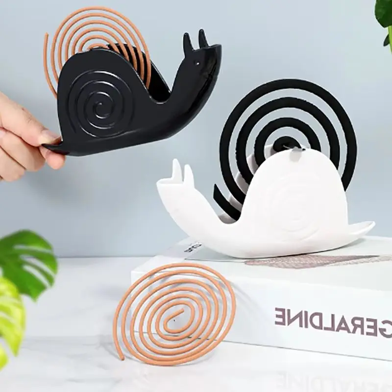 1PC Snails Mosquito Coil Holder With Tray Nordic Style Spiral Summer Day Plastic Mosquito Repellent Incenses Rack Plate Home Dec