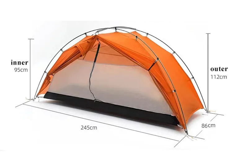 3F UL TAICHI 1 Person No-See-Um 3 Season/4 Season Camping 15D Silicon Coated Tent