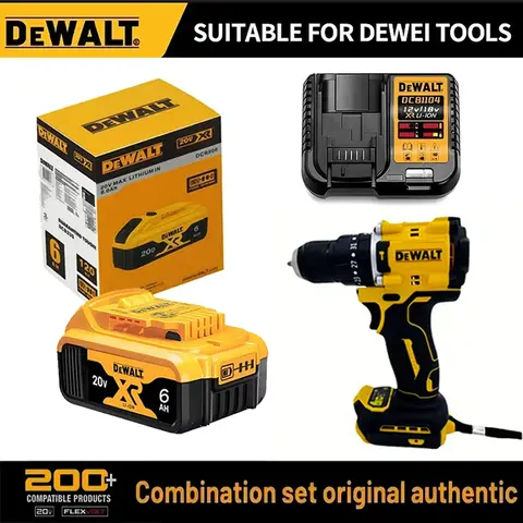 แบตเตอรี่ลิเธียมไอออนแท้ 100% ของ Dewalt 20V 5AH 6AH แบบชาร์จได้ สำหรับเครื่องมือไฟฟ้ารุ่น DCD805