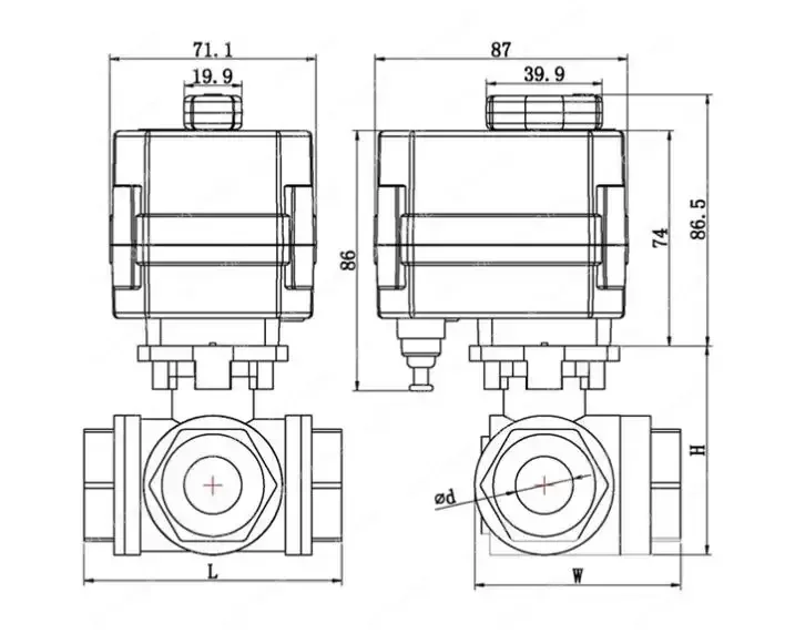 DN25 DN40 DN50 electric stainless steel ball valve DC5V DC12V DC24V AC220 motorized ball valve