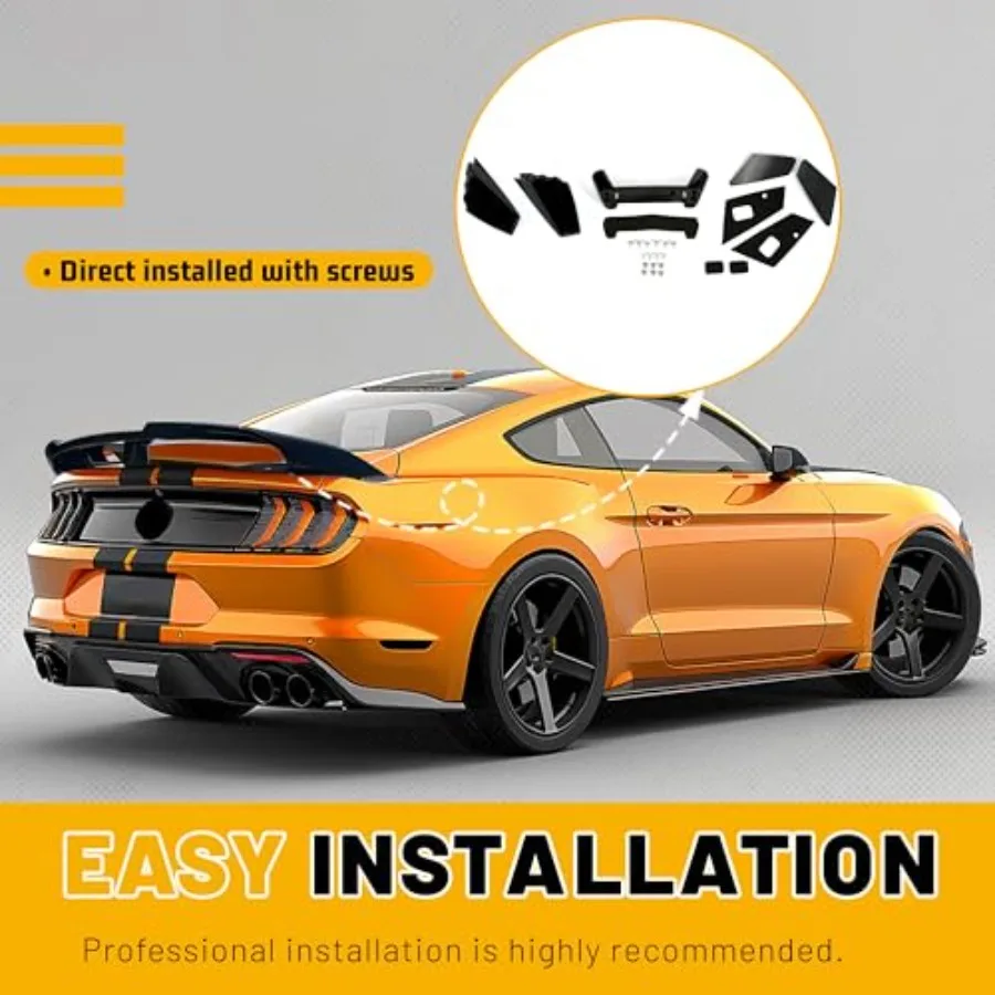 سبويلر صندوق السيارة متوافق مع 2015-2023 Ford Mustang GT500 GT350 V6/V8/Shelby/GT/EcoBoost نماذج كوبيه ذات بابين ملمع جناح خلفي B #4