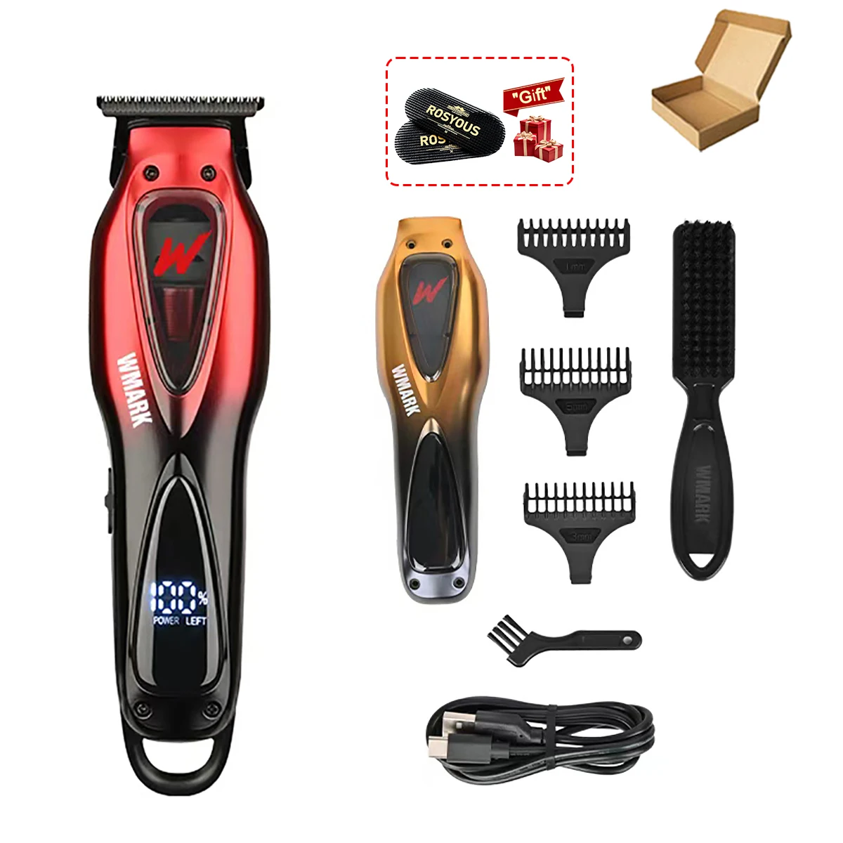 WMARK NGIF2 Ttrimmer for Men DLC Blade 10000RPM Magnetic Vector Motor Full Metal LCD Professional Hair Trimmer Finishing Machine