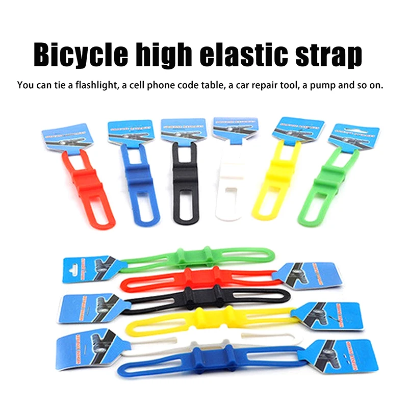 10 Piece Silicone World Bicycle Handlebar Silicone Strap Band Cycling Light Holder Phone Fixing Elastic Tie Rope Torch Flashligh