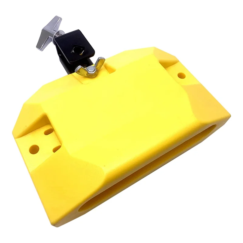 

ABVE-Jam Drum Block Latin Percussion Musical Instrument Plastic with 3 Sided Mount Medium Pitch (Yellow)