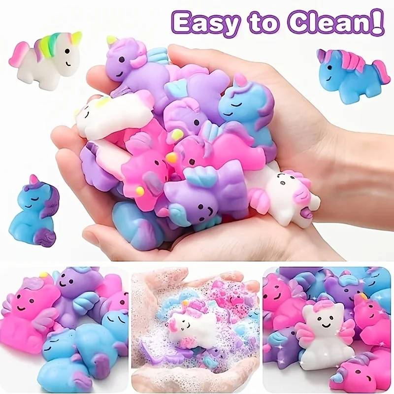 12pcs Unicorn Kawaii Squishes Mochi Squishy Toys, Stress Relief Toys For Kids Boys Girls Party Favors Birthday Gift