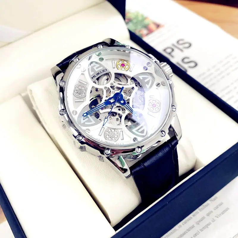 شاهد ساعة ميكانيكية أوتوماتيكية للرجال موضة جديدة 2025