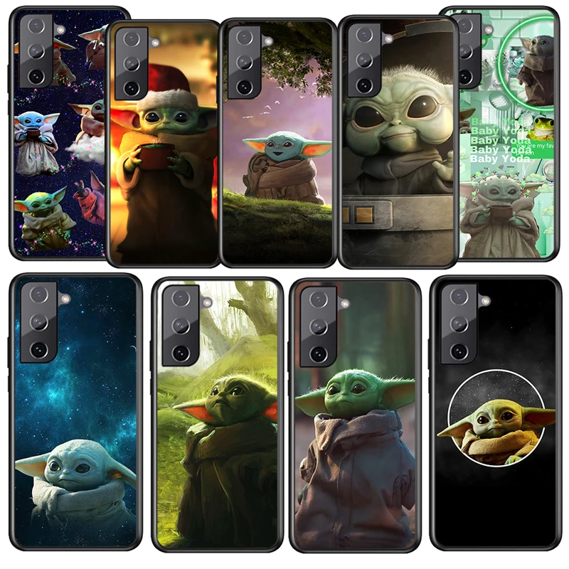 

Star Wars Yoda Cute Baby For Samsung Galaxy S22 S21 S20 Ultra Plus Pro S10 S9 S8 S7 5G Soft TPU Silicone Black Phone Case Fundas