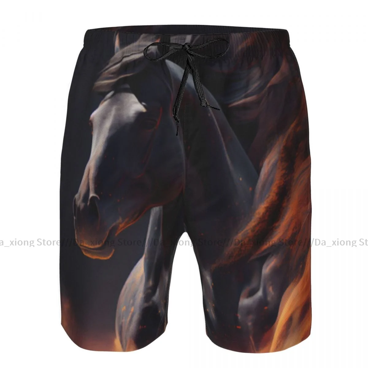 Mens Swimwear Swim Short Trunk Horse With Fire Beach Board Shorts Swimming Surffing shorts