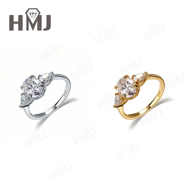 3ct D Color Moissanite Ring Oval Cut S925 Sterling Silver For Women Anniversary Wedding Band  Valentine's Day Gift Fine Jewelry