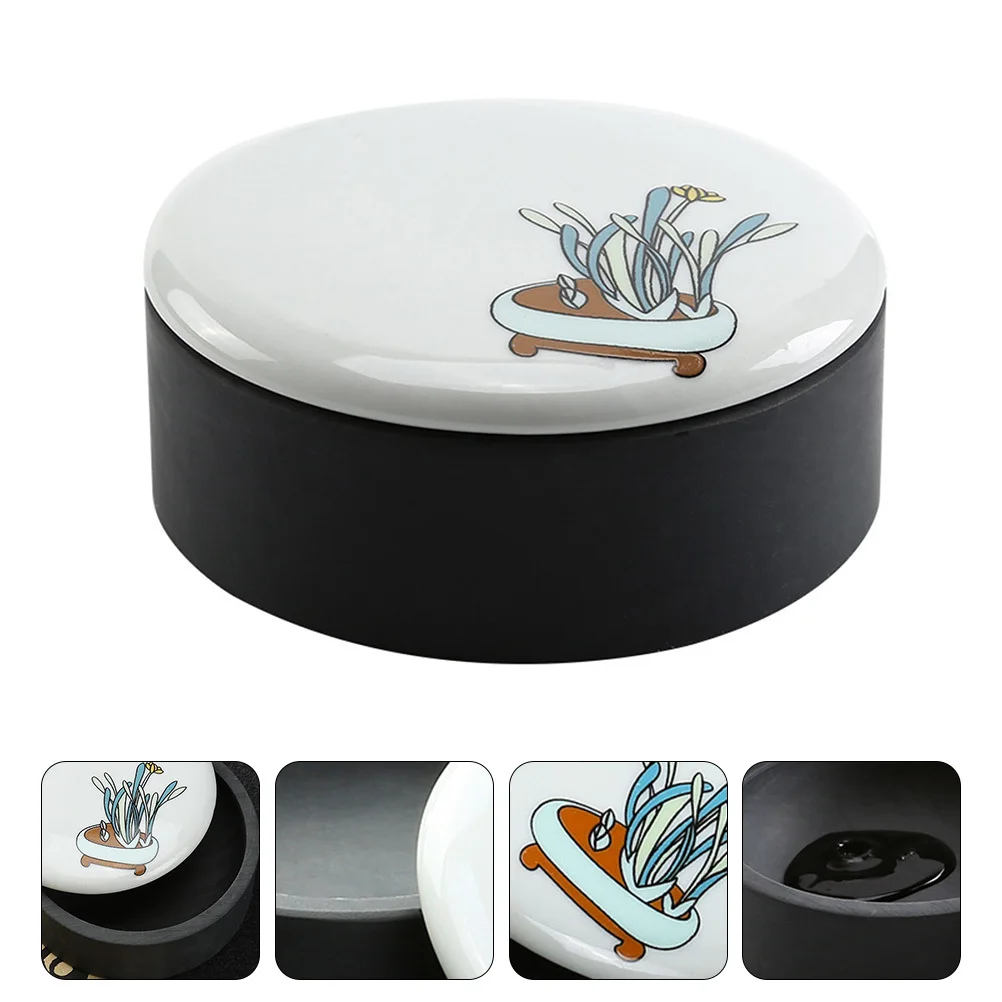 

1Pcs Inkstone Chinese Style Ink Grinding Stone with Cover for Calligraphy Painting Traditional Ink Accessory Inkstone