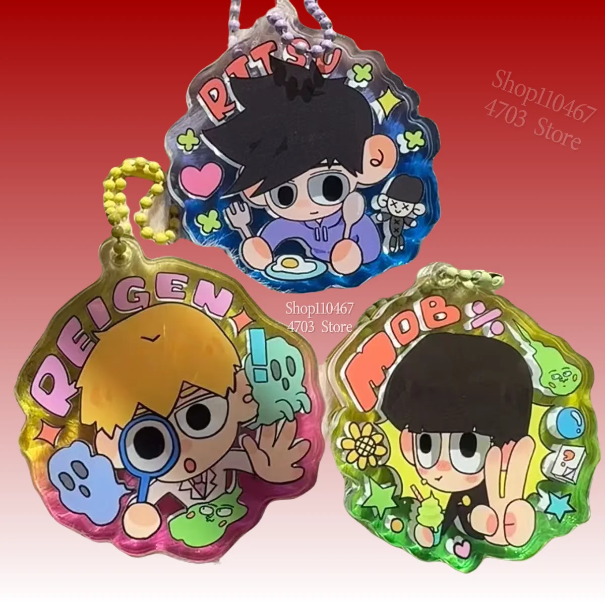 อะนิเมะ Mob Psycho 100 Reigen Arataka Kageyama Shigeo คอสเพลย์อะคริลิคพวงกุญแจกระเป๋าอุปกรณ์เสริม Chaveio ของขวัญวันเกิด