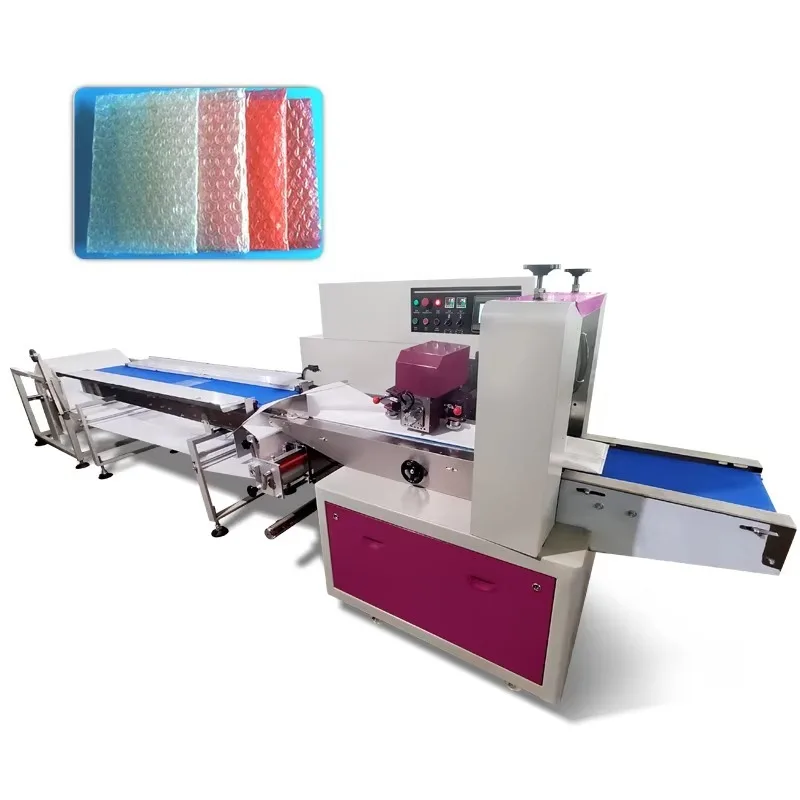 Custom Automatic Intelligent Express Pillow Packages Packing Courier Bubble Film Bag Parcels Wrapping Machine