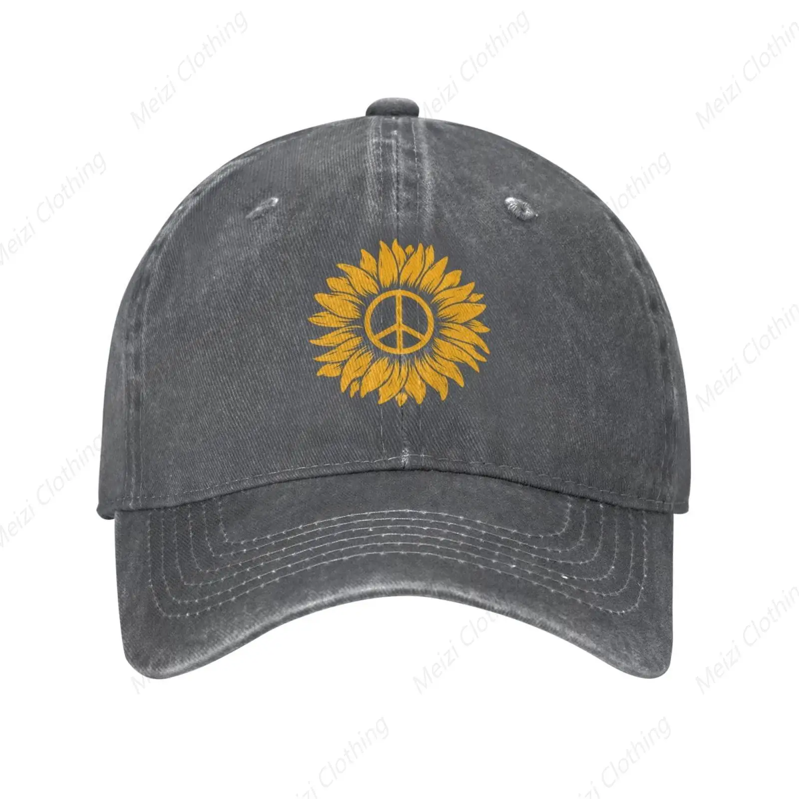 

Retro Sunflower Washed Cowboy Hat Fashionable Men's and Women's Outdoor Activity Baseball Hat Adjustable Truck Hat