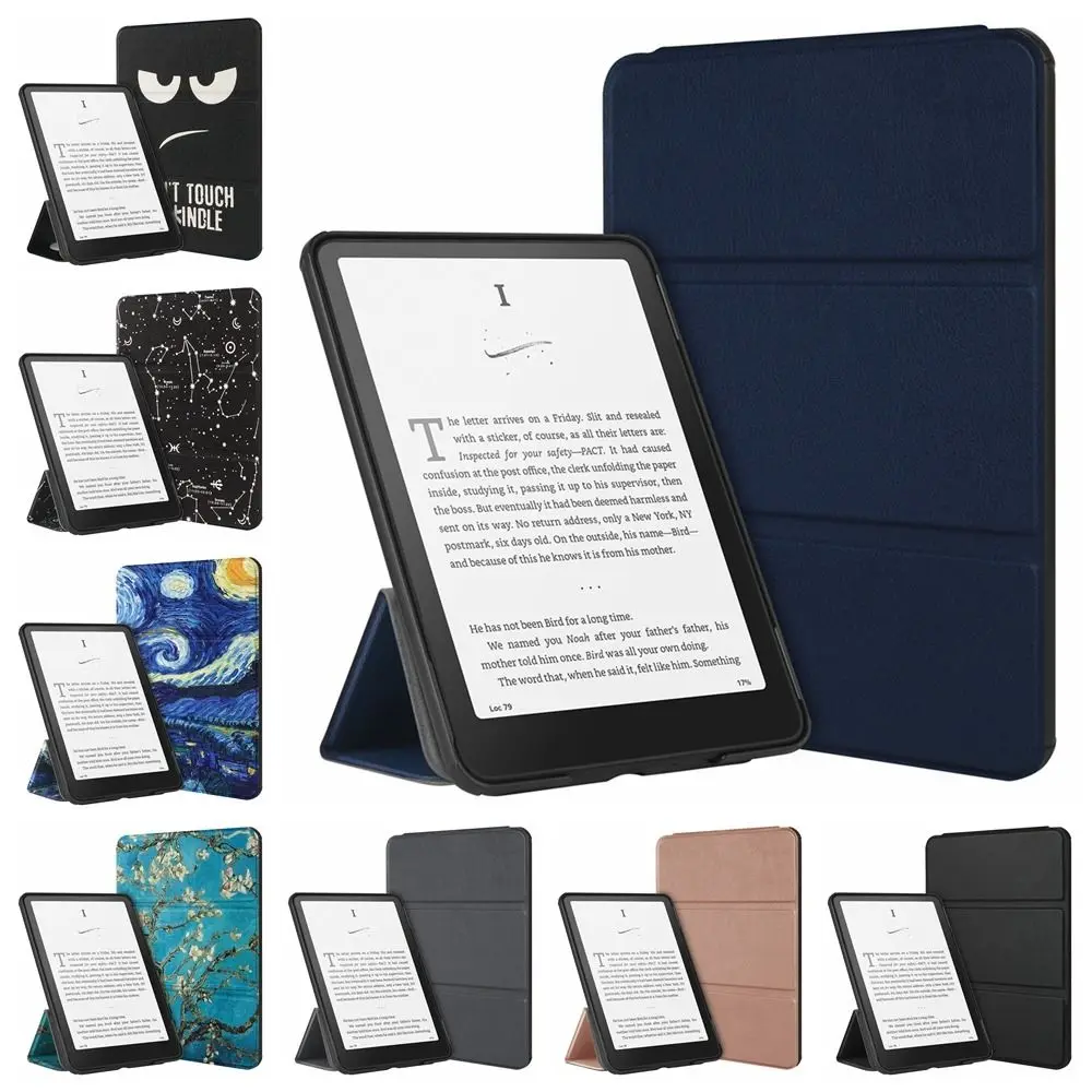 

Чехол для автоматического пробуждения/сна, противоударный тройной чехол для электронного чтения, износостойкая кожа для Kindle Paperwhite 12 поколения 2024 (7 дюймов)
