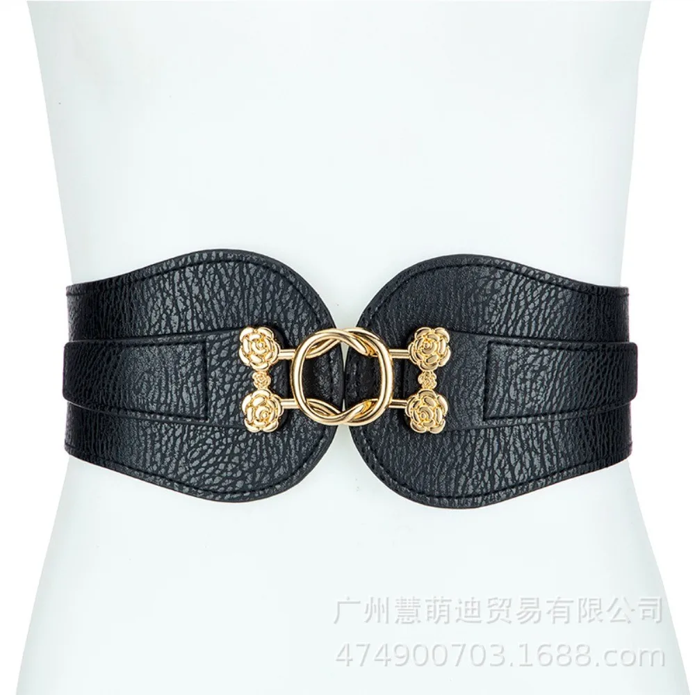 

Женский простой и универсальный модный эластичный широкий пояс в корейском стиле, элегантный пояс в сочетании с платьем, LR1421