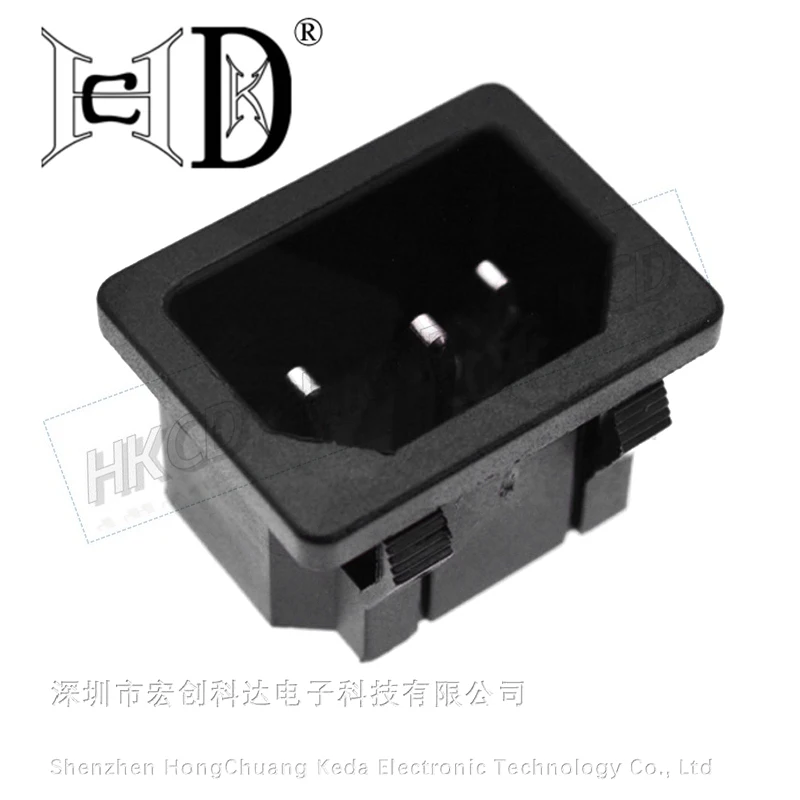 2Pcs AC Inlet Power Socket Connector Industrial socket Plug IEC320 C14 3Pin Panel Power Inlet Socket Accessories 10A 250V
