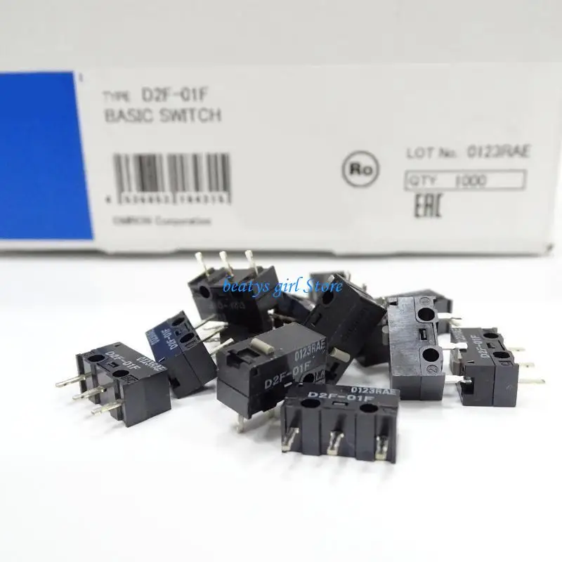 

C7AB Mouse Microswitch D2F-01F Mouse Button Silver Alloy Contacts 10M Clicks
