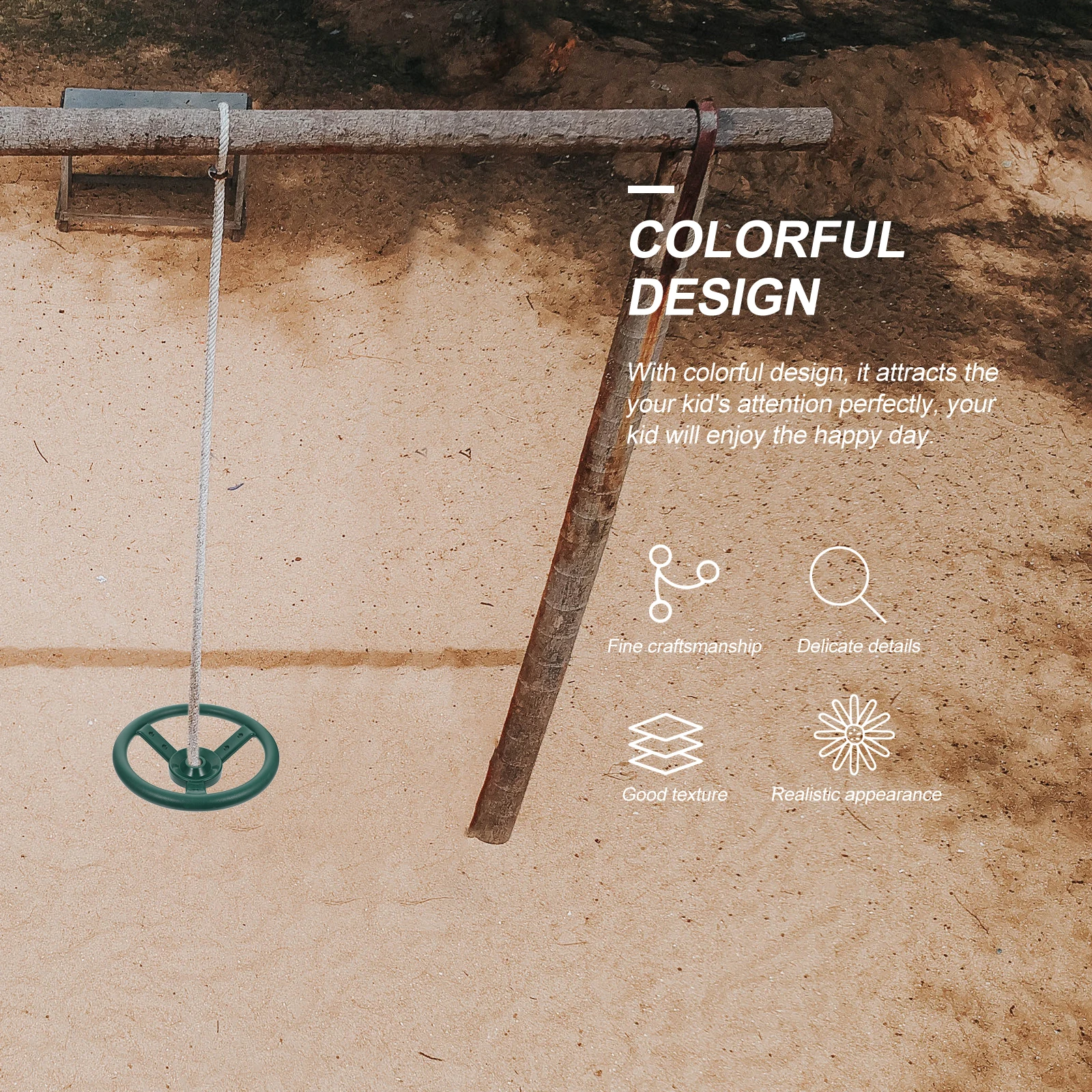 

Small Plastic Steering Wheel Disk Swing Playground Accessories for Kids Outdoor