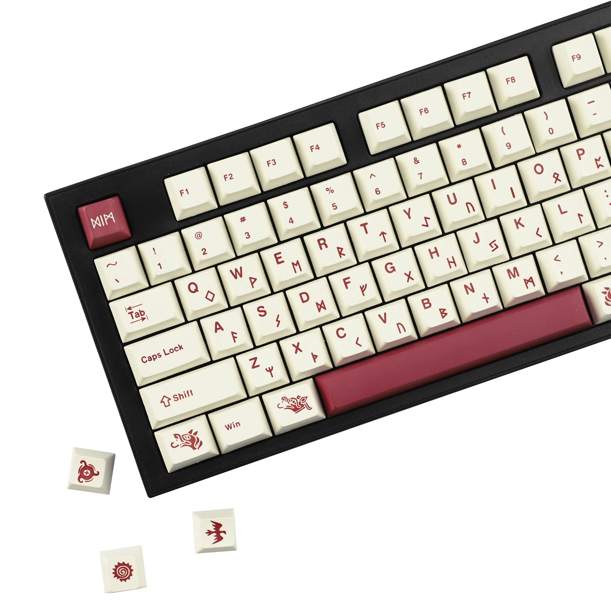 

YMDK 141 клавиш Blood Sacrifice Theme Dye Sub PBT Cherry Profile Колпачки для игровой механической клавиатуры 61/64/75/87/98/104/108 MX