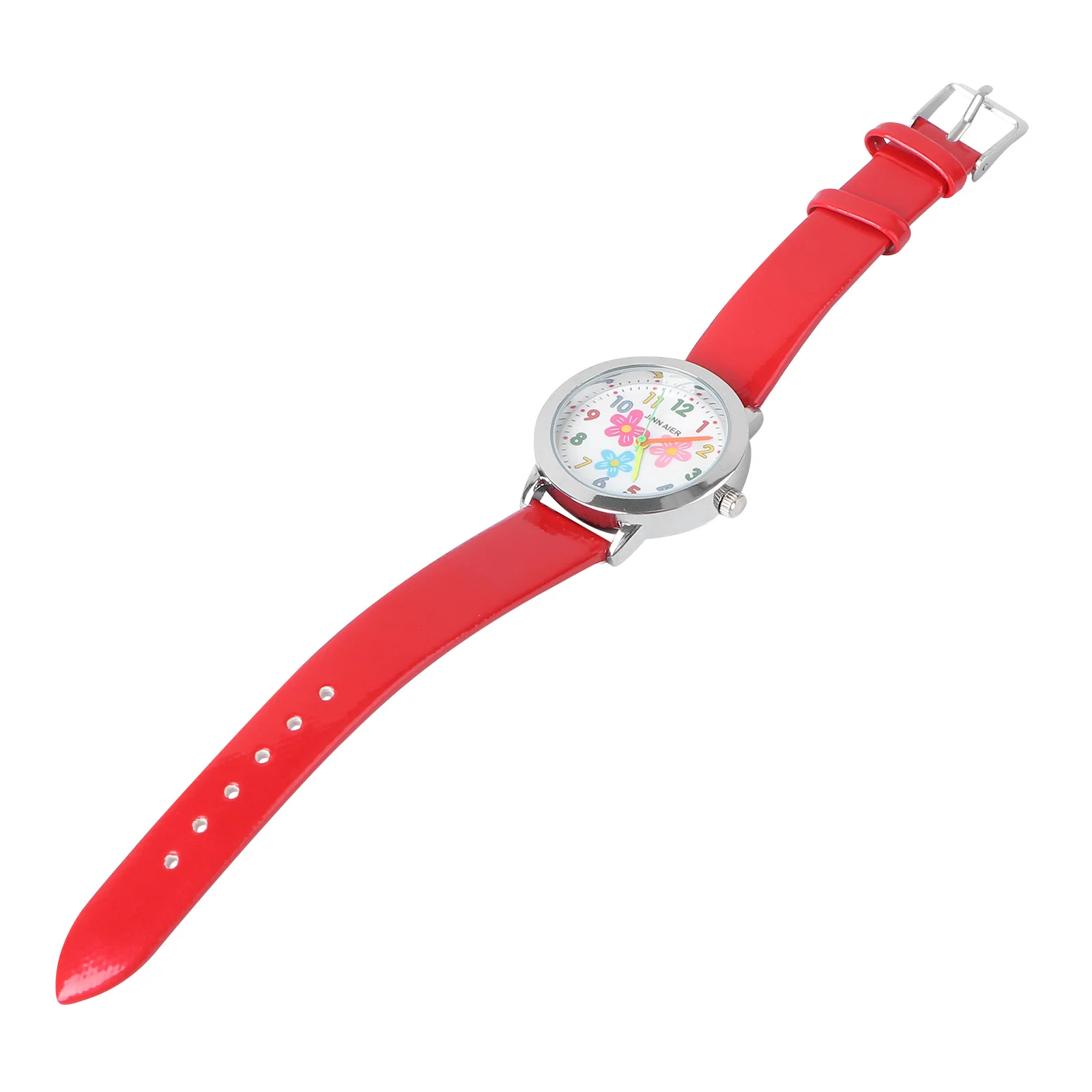 Red Flower Pattern Watch Creative Quartz Accurate Movement Comfortable Birthday Gift for Creative Quartz Watch