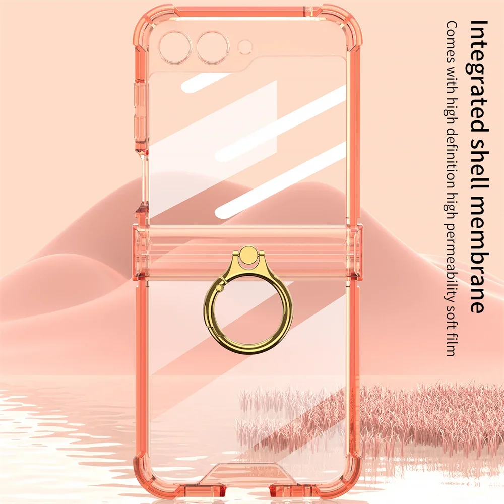 Противоударный прозрачный силиконовый чехол с кольцом-держателем для Samsung Galaxy Z 6 5 4 3