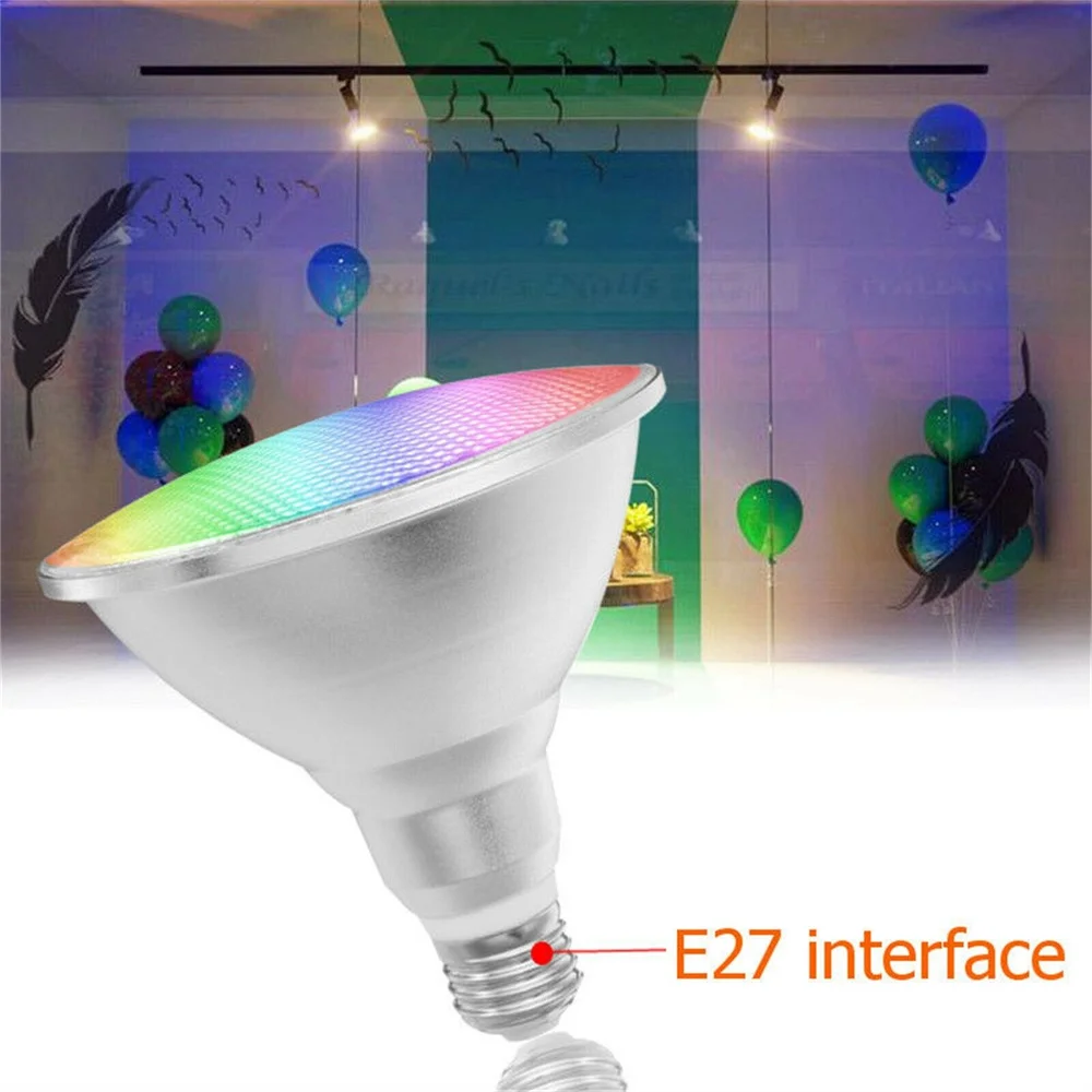 Multicolor LED PAR Lamp 15/25W PAR38 PAR30 COD PAR Light Dimmable RGB E27 85-265V LED Spotlight Bulb Flood Lamp Remote Control