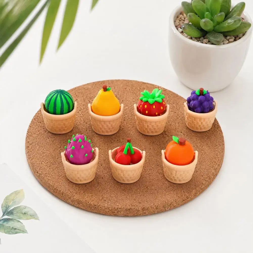 Kids Stress Relief Tool 3d Printed Fruit Fidget Clicker Toy Miniature Press Button Toy Cute Fruit Basket Stress Relief Desk
